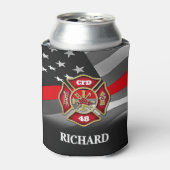 Personalisierter Firefighter Thin Red Line Custom Dosenkühler (Kanne Vorderseite)