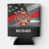 Personalisierter Firefighter Thin Red Line Custom Dosenkühler (Vorderseite)