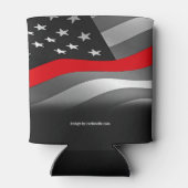Personalisierter Firefighter Thin Red Line Custom Dosenkühler (Rückseite)