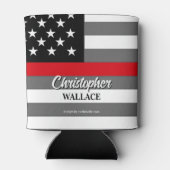 Personalisierter Firefighter Thin Red Line Custom Dosenkühler (Rückseite)