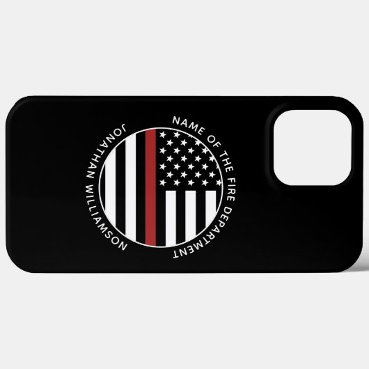 Personalisierter Firefighter Thin Red Line USA-Fla Case-Mate iPhone Hülle (Rückseite (Horizontal))