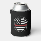 Personalisierter Firefighter Thin Red Line USA-Fla Dosenkühler (Kanne Rückseite)