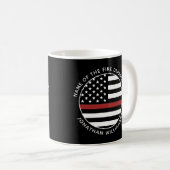 Personalisierter Firefighter Thin Red Line USA-Fla Kaffeetasse (VorderseiteRechts)