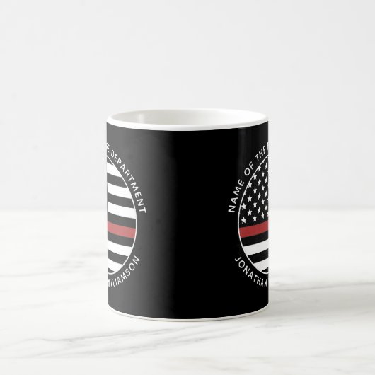 Personalisierter Firefighter Thin Red Line USA-Fla Kaffeetasse (Mittel)