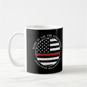 Personalisierter Firefighter Thin Red Line USA-Fla Kaffeetasse (Links)