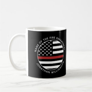 Personalisierter Firefighter Thin Red Line USA-Fla Kaffeetasse