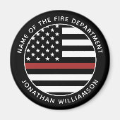Personalisierter Firefighter Thin Red Line USA-Fla Magnet (Vorne)