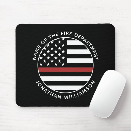 Personalisierter Firefighter Thin Red Line USA-Fla Mousepad (Mit Mouse)