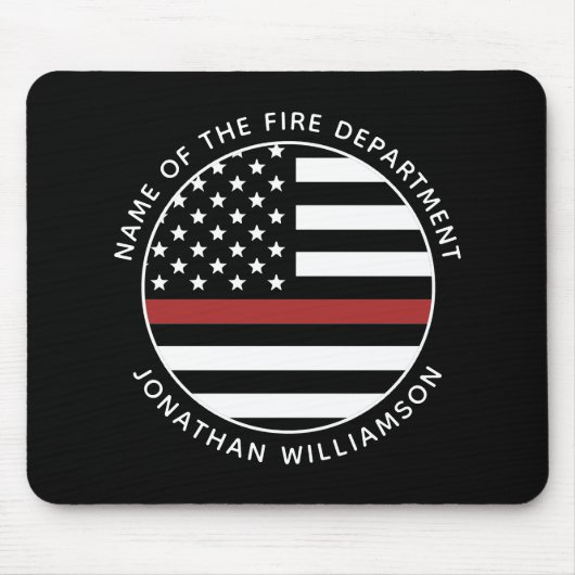 Personalisierter Firefighter Thin Red Line USA-Fla Mousepad (Vorne)