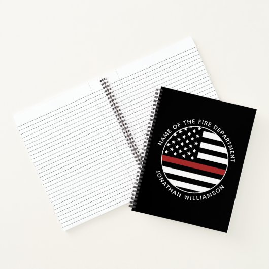 Personalisierter Firefighter Thin Red Line USA-Fla Notizblock (Innenseite)