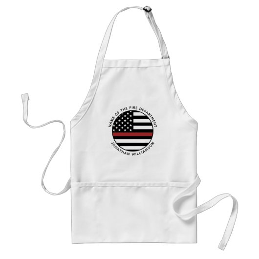 Personalisierter Firefighter Thin Red Line USA-Fla Schürze (Vorne)