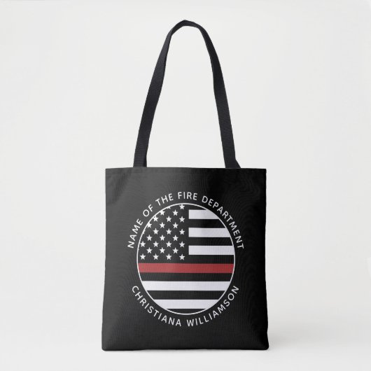 Personalisierter Firefighter Thin Red Line USA-Fla Tasche (Vorderseite)