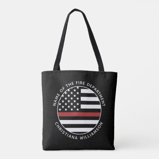 Personalisierter Firefighter Thin Red Line USA-Fla Tasche (Rückseite)
