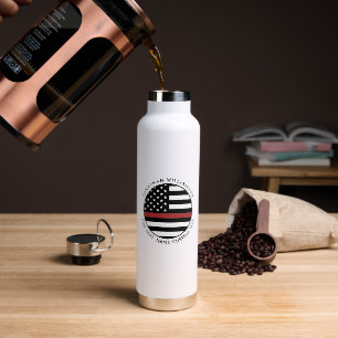 Personalisierter Firefighter Thin Red Line USA-Fla Trinkflasche