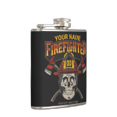 Personalisierter Fireman Skull Helm AX Firefighter Flachmann (Rechts)