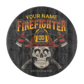Personalisierter Fireman Skull Helm AX Firefighter Schneidebrett (Vorderseite)