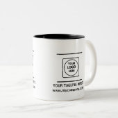 Personalisierter Firmenlogo-Werbebecher Zweifarbige Tasse (VorderseiteRechts)