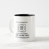 Personalisierter Firmenlogo-Werbebecher Zweifarbige Tasse (Vorderseite Links)