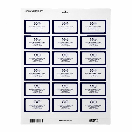 Personalisierter Firmenname und Logo-Adressetikett Adressaufkleber (Vorne)