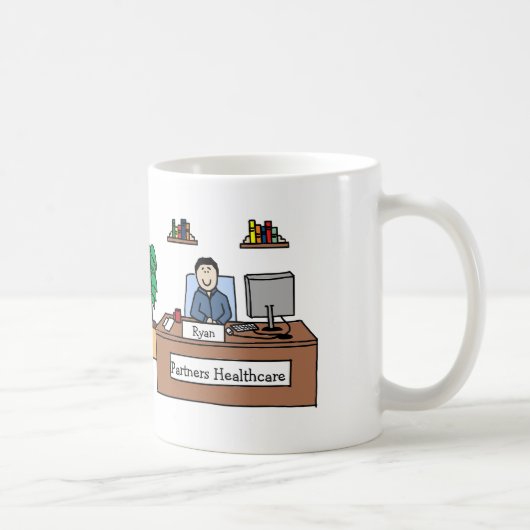 Personalisierter Firmennamen der Cartoon-Tasse w Kaffeetasse (Rechts)