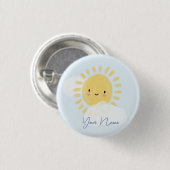 Personalisierter First Birthday Baby Shower Sunshi Button (Vorne & Hinten)