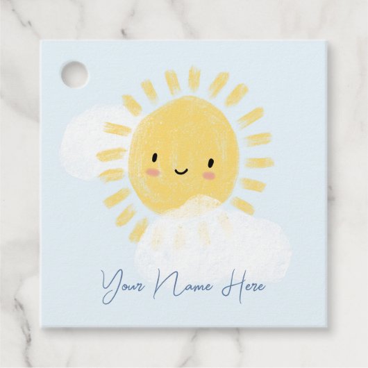 Personalisierter First Birthday Baby Shower Sunshi Geschenkanhänger (Vorderseite)