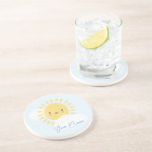 Personalisierter First Birthday Baby Shower Sunshi Getränkeuntersetzer (Seite)