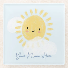Personalisierter First Birthday Baby Shower Sunshi Glasuntersetzer
