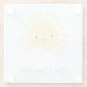 Personalisierter First Birthday Baby Shower Sunshi Glasuntersetzer (Rückseite)