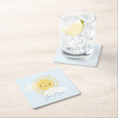 Personalisierter First Birthday Baby Shower Sunshi Rechteckiger Pappuntersetzer (Vor Ort)