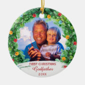 Personalisierter First Christmas GodVater Keramik Ornament (Vorne)