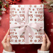 Personalisierter First Christmas Text Geschenkpapier