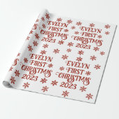 Personalisierter First Christmas Text Geschenkpapier (Ungerollt)