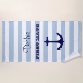 Personalisierter First Mate Strip Strandtuch (Vorderseite)