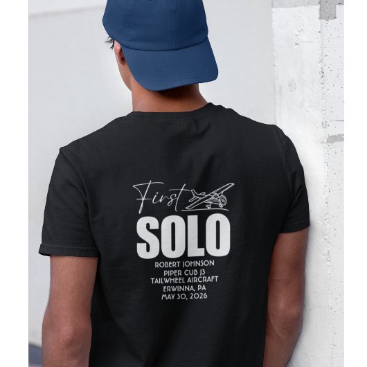 Personalisierter First-Solo-Flug | PILOT | Flugzeu T-Shirt