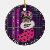 Personalisierter First Weihnachten Baum Hund Keram Keramik Ornament (Vorne)