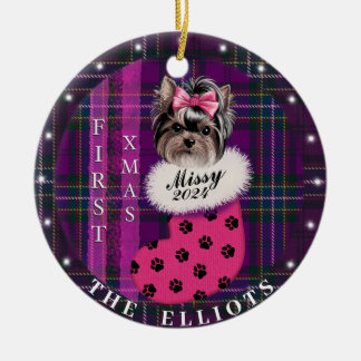 Personalisierter First Weihnachten Baum Hund Keram Keramik Ornament
