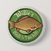 Personalisierter Fisch und Kackelladen Angelfänger Button (Vorderseite)