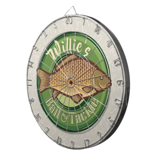 Personalisierter Fisch und Kackelladen Angelfänger Dartscheibe (Vorderseite rechts)