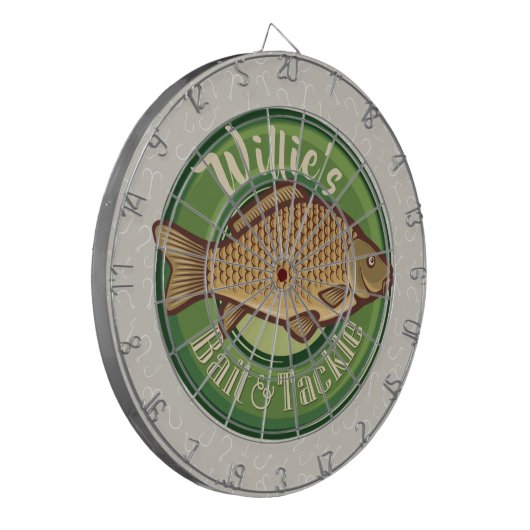 Personalisierter Fisch und Kackelladen Angelfänger Dartscheibe (Vorderseite Links)