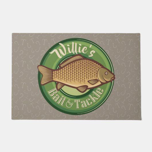 Personalisierter Fisch und Kackelladen Angelfänger Fußmatte (Vorderseite)