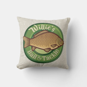 Personalisierter Fisch und Kackelladen Angelfänger Kissen