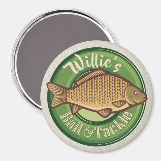 Personalisierter Fisch und Kackelladen Angelfänger Magnet (Vorderseite/Rückseite)