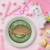 Personalisierter Fisch und Kackelladen Angelfänger Pappteller (Party)