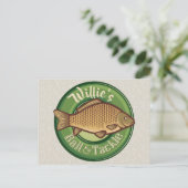 Personalisierter Fisch und Kackelladen Angelfänger Postkarte (Stehend Vorderseite)