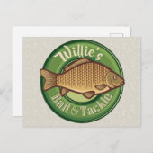 Personalisierter Fisch und Kackelladen Angelfänger Postkarte (Vorne/Hinten)