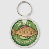 Personalisierter Fisch und Kackelladen Angelfänger Schlüsselanhänger (Vorderseite)