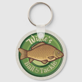 Personalisierter Fisch und Kackelladen Angelfänger Schlüsselanhänger