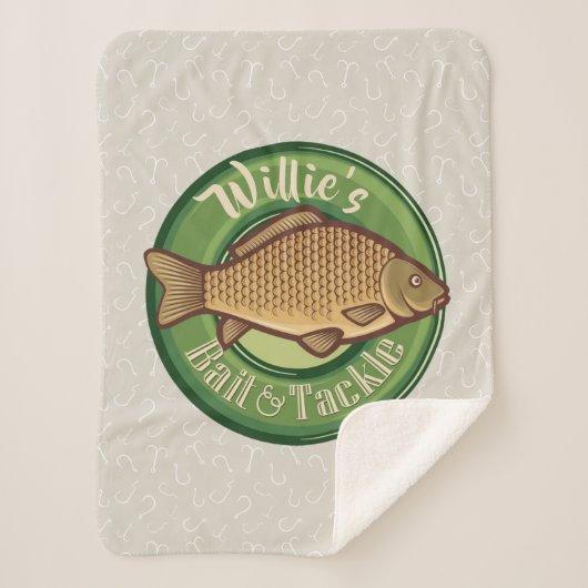 Personalisierter Fisch und Kackelladen Angelfänger Sherpadecke (Vorderseite)