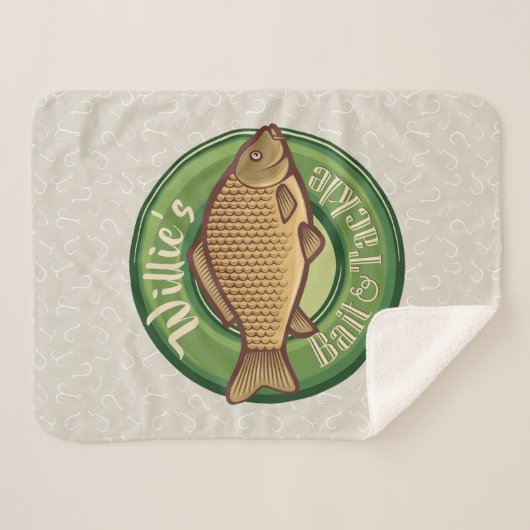 Personalisierter Fisch und Kackelladen Angelfänger Sherpadecke (Vorderseite (Horizontal))